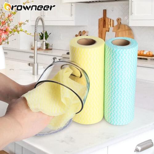 50 Pieces Of Non-woven Fabric Disposable Kitchen Cleaning Cloth Tableware Dish Washing Rag Wiping Souring Pad Cleaning Tools
