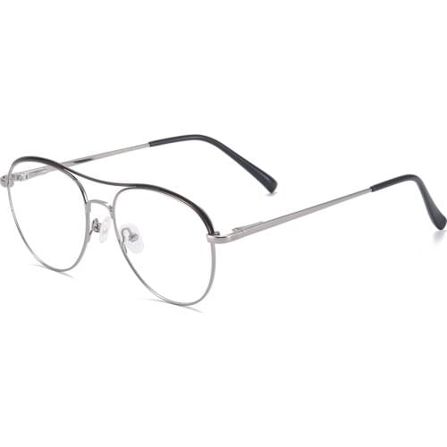 Small Men and Women Double Bridge Metal Full Rim Glasses Frame With Spring Hinge For Prescription Lenses Myopia Reading Bifocal