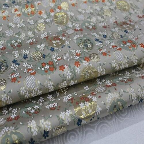 HLQON 75cm width brocade yarn dyed white fabric for patchwork felt tissue telas bed sheet cheongsam dress children coat cloth