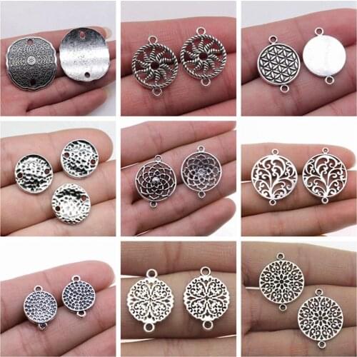 Fashion 6pcs Wafer Connection Charms For Bracelet Necklace Jewelry Diy Craft Accessory