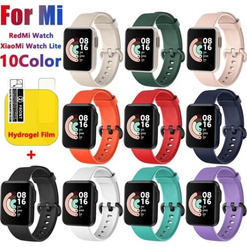 New Sport Silicone Bracelet Strap For RedMi Watch Replacement Strap For Xiaomi Watch Lite Accessories + Watch Hydrogel Soft Film