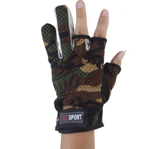 Fishing Gloves 3 Cut Fingers Flexible Winter Fishing Gloves Friction Palm Anti-Slip Waterproof Breathable Gloves
