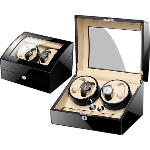 4+6 Automatic Watch Winder Box Collection Display Silent Motor US/UK/AU/EU Plug Wristwatch Storage Box Luxury remontoir montre
