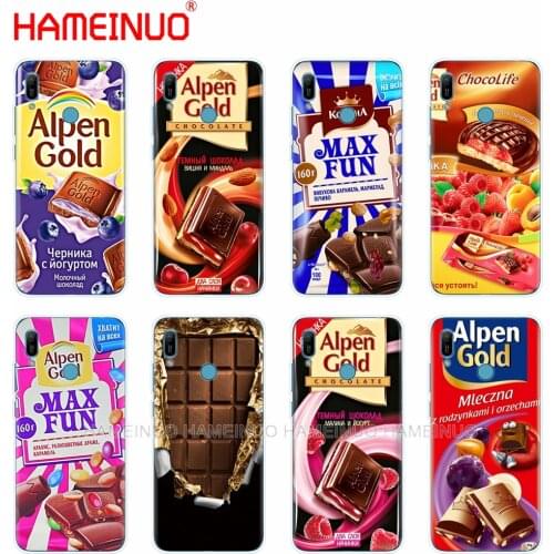 Silicon phone cover case for huawei Y5 Y6 Y7 Y9 PRO PRIME 2019 honor 8s 8a 20 LITE PRO 10i view 20 V20 chocolate food package