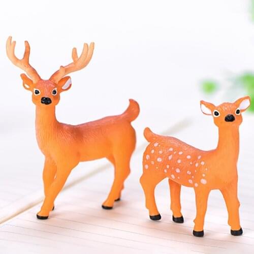 1Pcs PVC Plant Ornament Micro Landscape Cute Sika Deer Miniatures Figurine Craft Bonsai Home Supplies Garden Decor DIY Handmade