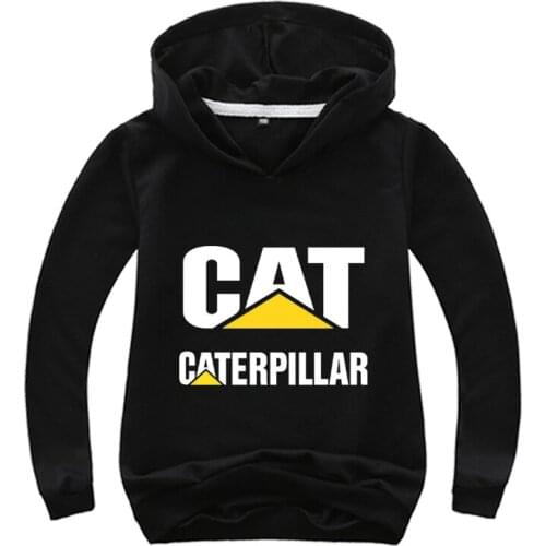 2021 Spring Autumn Boys Sweatshirt Cotton CATERPILLAR Print Kids Hoodies Girls Clothes Children Long Sleeve T-shirt Top Costumes