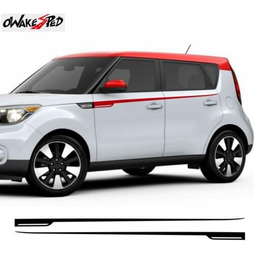 Car Body Sticker Side Stripes Graphics Vinyl Decals Waist Line Decor Stickers For Kia Soul 2008-2013 Auto Exterior Accessories
