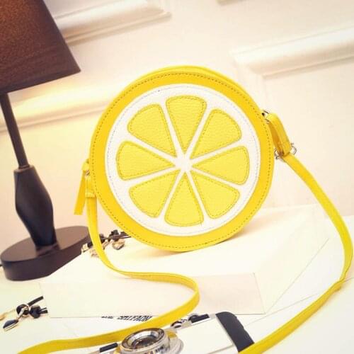 Waterproof Handbags Brand Designer Purse Lady Shoulder Bags 2021 Circular Orange Lemon Women Bag Zipper Messenger Bags Crossbody