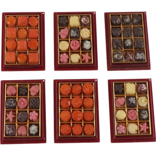 1Set 1/6 Scale Mini Moon Cake Chocolate Model Kitchen Food Toy Dollhouse Miniature for Doll House Accessories