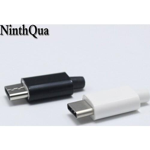 1pcs/lot 4P/5P USB 3.1 Type C Male jack Plug Welding Type USB-C 4 in 1 PCB Connector white and black