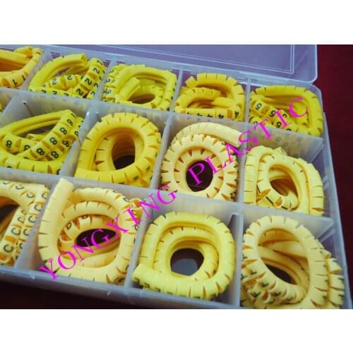 1800PCS/lot EC-0 1.0mm2 18 number and letter cable marker digital lletter number ABCDEF+-0123456789 each 100PCS