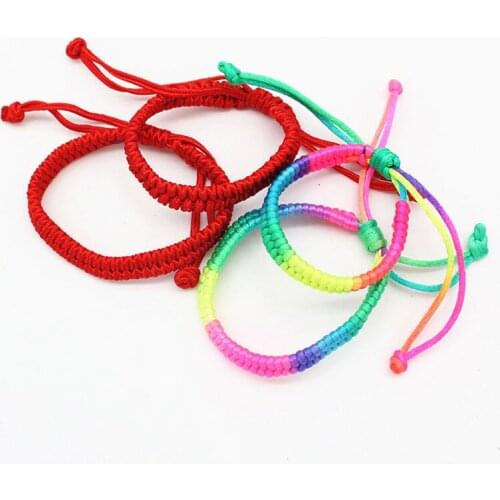 2/5/10pcs Handmade Braided Red String Bracelet Good Lucky Amulet for Couples Friendship Adjustable Braid Rope Wristband Jewelry