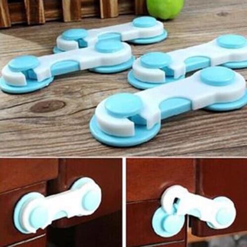 2Pcs Multifunction Baby Safety Cabinet Lock Protection Anti Pinch Doors Lockers Child Kids Drawers Refrigerator Plastic Latches