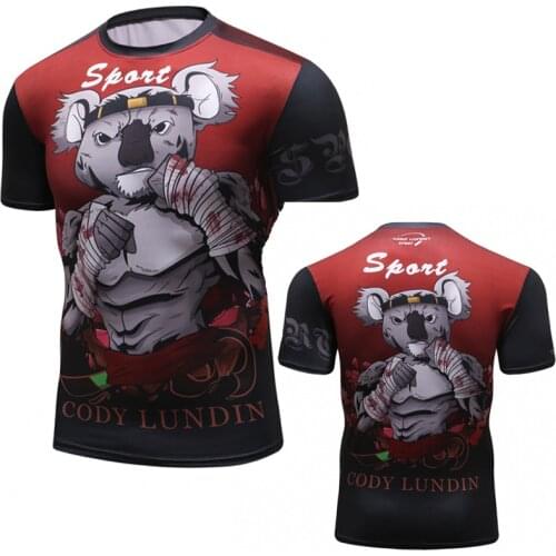 2019 New BJJ Rashguard T Shirt Mens Compression Shirt MMA Fitness Muscle Fight TOP Muay Thai Tees Jiu Jitsu Tight Fightwear