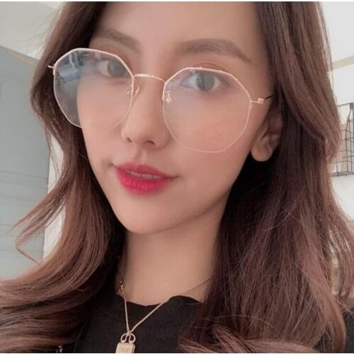 2021 women rimless Vintage Round Anti-blue Light Metal Glasses Frames Men Women Optical Fashion Computer Glasses