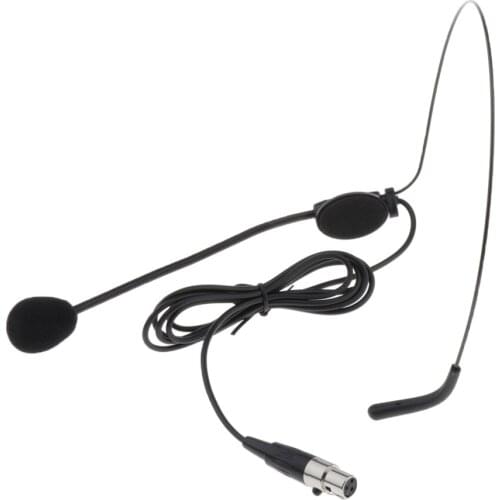 3 Pin W/ Cable Headset Microphone For PC Wireless BodyPack Transmitter