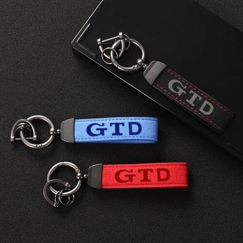 4s High Quality Suede leather Car keychain custom gift key Horseshoe Buckle for Golf GTD 7 MK7 MK2 MK3 MK4 MK6 MK5 GTI GTD Car