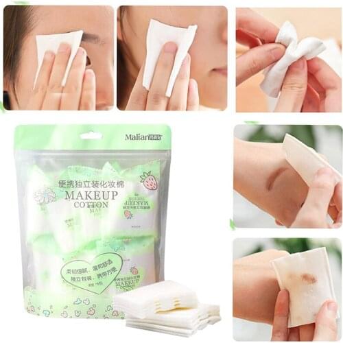 64pcs Portable Individual Packaging Cotton Pad Thickening Moisturizing Cleansing Cotton Facial Care Cotton