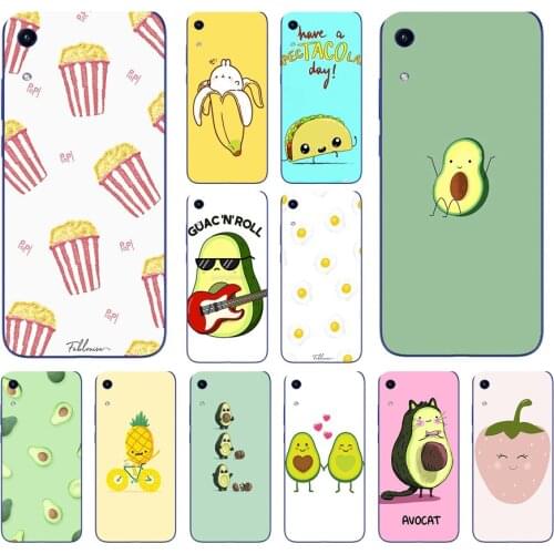 96AA Cute cartoon avocado Silicone TPU Protective Cover Phone Case On Case For Huawei Y5 Y6 Y7 Prime 2019 Case Soft