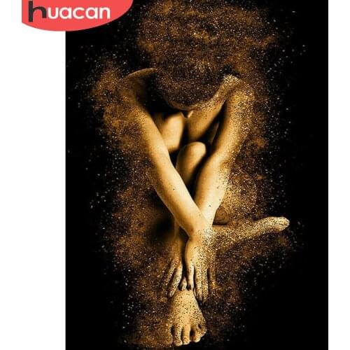 HUACAN Diamond Painting Full Drill Woman Square/round Diamond Mosaic Embroidery Girl Portrait Home Decor