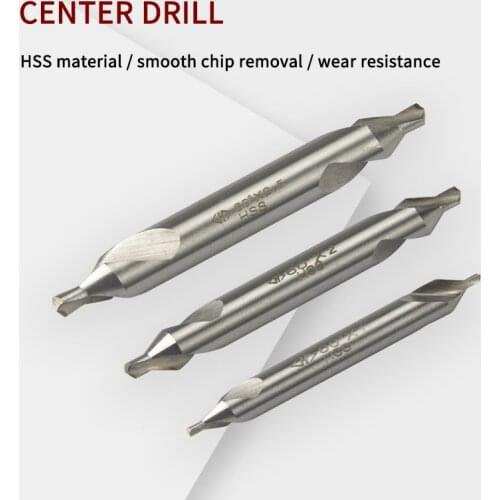 HSS Center Drills 60 Degree Countersinks Angle Bit Set A1.0mm 1.5mm/2.0mm/2.5mm/3.5mm/4mm/5mm/6mm Metal Drill Bit