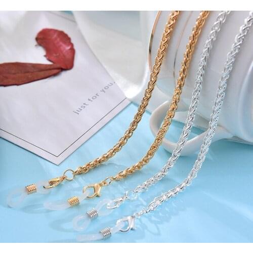 Basic Alloy Glasses Chains Around The Neck For Men Women Sunglasses Flowers Beaded Eyewear Retro Holder Strap Metal Lanyard Cord