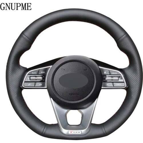 Black Artificial Leathe Car Steering Wheel Cover for Kia K5 Optima 2019 Kia Cee'd Ceed GT 2019 Cee'd Ceed Accessories