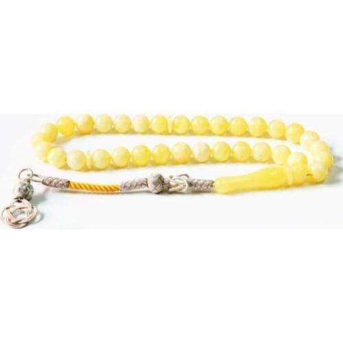 1000 Sterling Silver Kazaz Tassel Handmade Rosary with Amber Stone Natural Stone Beads Middle East Prayer Islamic Muslim Tasbih