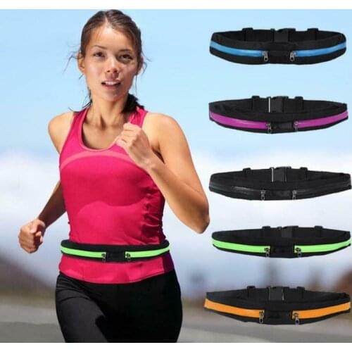 Elastic Close-fitting Invisible Belt Bag Nylon Unisex Portable Sports Training Snap Button Wallet For Running Solid Color