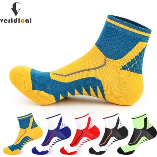 Elite Athletic Sport Men Socks Compression Damping Bright Color Towel Bottom Outdoor Basketball Cycling Travel Socks Sokken