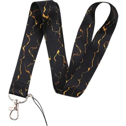 Geometry Keychain marble Lanyard Neck Strap for Key ID Card Straps Badge Holder DIY Hanging Rope Neckband Accessories