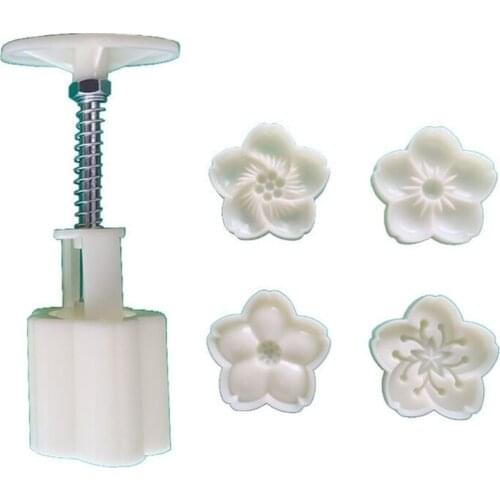 H7JB Cookie Stamp Moon Cake Maker Cherry Blossom Pastry Tool Bath Bombs Press DIY Festival Decoration Hand Cutter Cake Mold