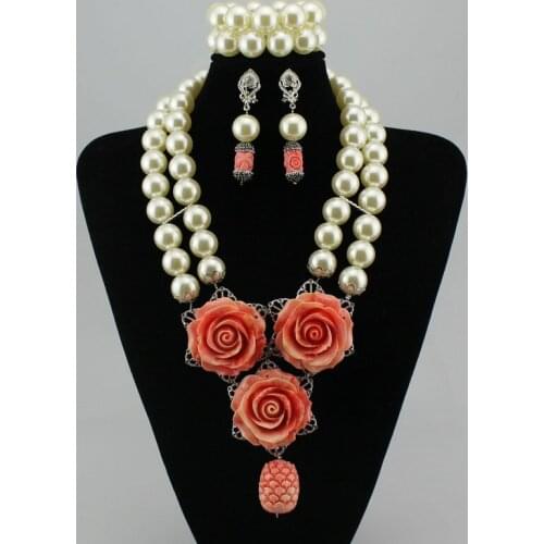 Indian Crystal African Beads Statement Jewelry Sets Bib Necklace Set Women Event Party Jewelry Set Free Shipping H20103