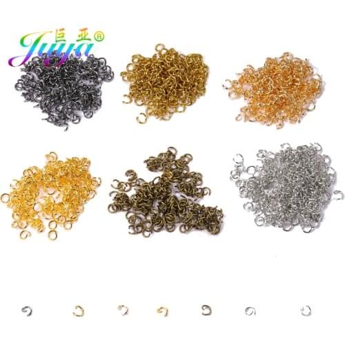 Juya 200pcs/lot Gold Silver Color Loop 5mm Open Jump Rings & Split Rings For DIY Bracelet Necklace Jewelry Making Accessories