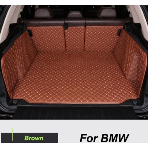 Leather Car Trunk Mats for BMW X1 X2 X3 E83 G01 X4 X5 E70 F15 X6 G06 X7 Rear Trunk Floor Mat Tray Carpet Cargo Liner Accessorie
