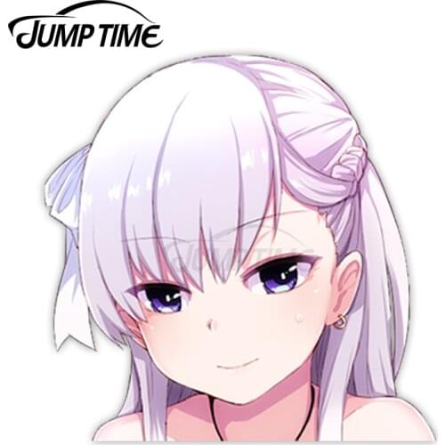Jump Time Azur Lane Belfast 9.6 Cute Anime Girl Peeker Vinyl Decal Window Waifu Car Stickers