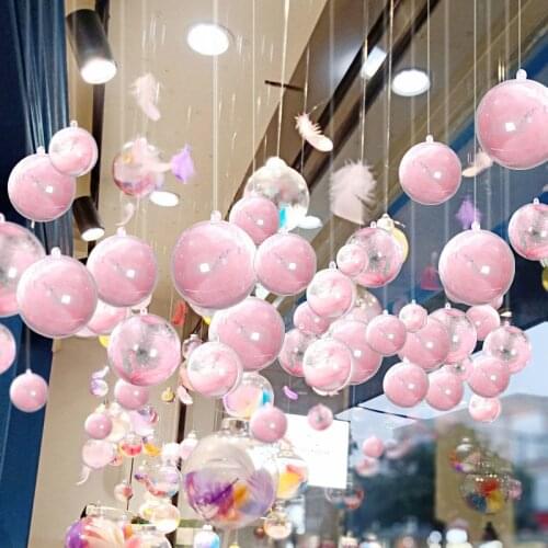 Macaron Corridor Classroom Creative Environment Layout Plastic Transparent Ball Home Decoration Accessories Aesthetic Feather