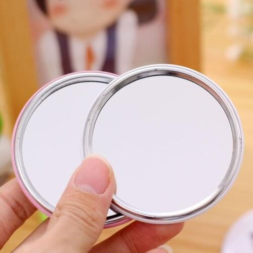 2PCS Fashion Mini Lady Makeup Mirror Cartoon Pattern Portable Compact Pocket Cute Small Cosmetic Mirror