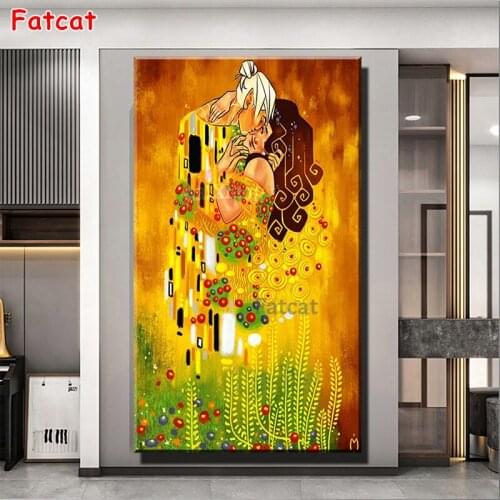 Gustav Klimt lover kiss 5d diy diamond painting cross stitch full square round drill rhinestone embroidery Abstract Love PP1555
