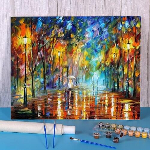 Park Pleasure Coloring By Numbers Painting Set Acrylic Paints 40*50 Paiting By Numbers Decorative Paintings For Kids Handiwork