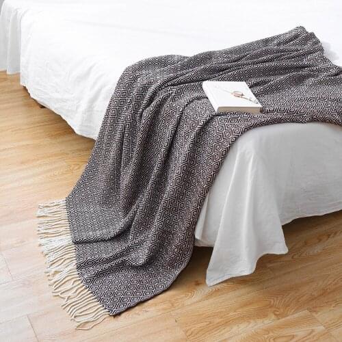 Solid Color Hand Knitted Sofa Blanket Warm Couch Sette Cover Siesta Office Chaise Longue Plaid Tapestry Women Mantas