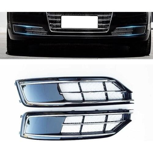 For Audi A8 D5 D4 2015-2018 Fog Light Grills Left & Right Car Front Fog Lamp Grills in Racing Grills ABS Replacement