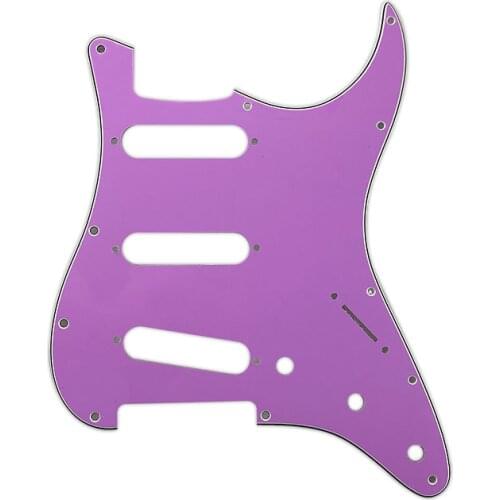 Pleroo Custom Guitar pickgaurd - For 72' 11 Screw Hole Standard St SSS Guitar pickguard Scratch Plate , 1 Ply Black