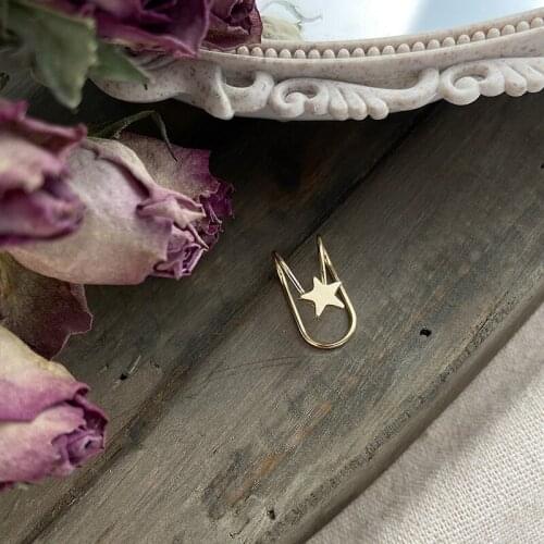 Simple Gold Silver Color Star Ear Cartilage Clip Earcuffs for Women Girls Fake Piercing Clips on Earrings Ear Cuff Jewelry