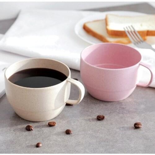 Wheat Straw Milk Cup European Style Coffee Tea Mug Simple Breakfast Drinking Cup Eco-friendly Drinkware
