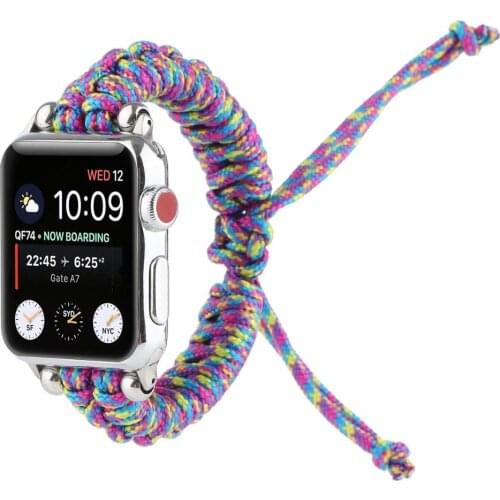Outdoor Sports Nylon Braided Rope Band For Apple Watch Strap 38mm 40mm 42mm 44mm Watchbands Apple iWatch Band Series 1/2/3/4/5