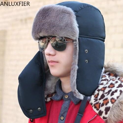 B-8565 Mens Winter Warm Leifeng Hat Adult Earprotection Cotton Fur Cap Children School Hat Winter Warm Wear Windproof Hat