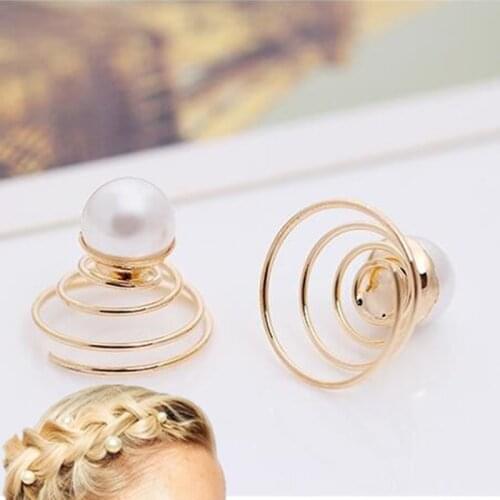 Imitation Pearl Hairpin Turn The Screw Small Dish Hair Accessories Lovely Delicate Wedding Jewelry Fashion Accessories Wholesale