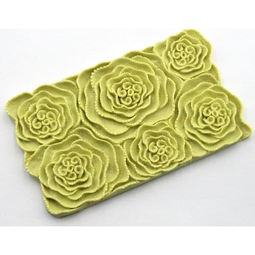 Fondant Rose Flower Cake Silicone Mould Dry Pace Cake Model for Birthday Border Decorating Tools Chocolate Jelly Tool