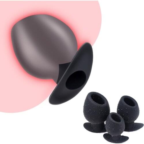Ass Goblet Silicone Hollow Anal Plug Gay Sex Toys Speculum Prostate Massager Huge Butt Plug Anus Dilator for Couples Hollow Plug